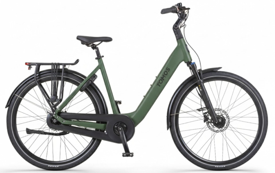Tomos EB 14 - military green matt - elektrische stadsfiets - dames