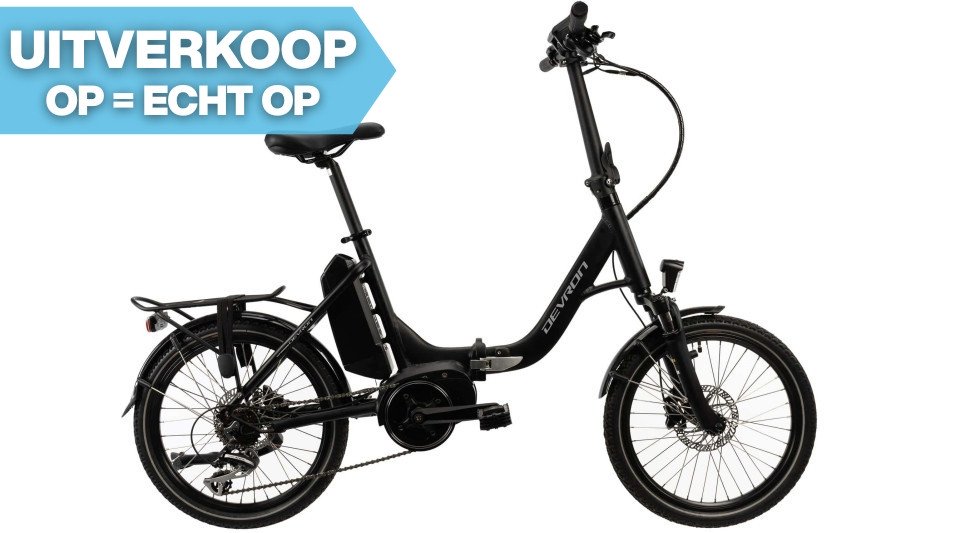 Qivelo Devron Fold middenmotor - zwart - elektrische vouwfiets met middenmotor