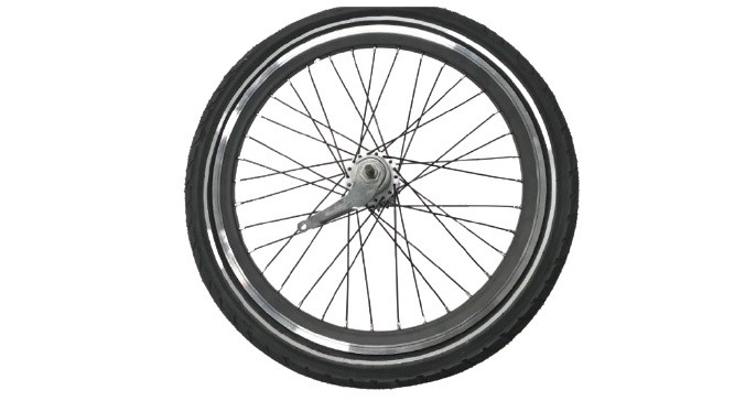 Achterwiel met band 20 inch 3sp vouwfiets