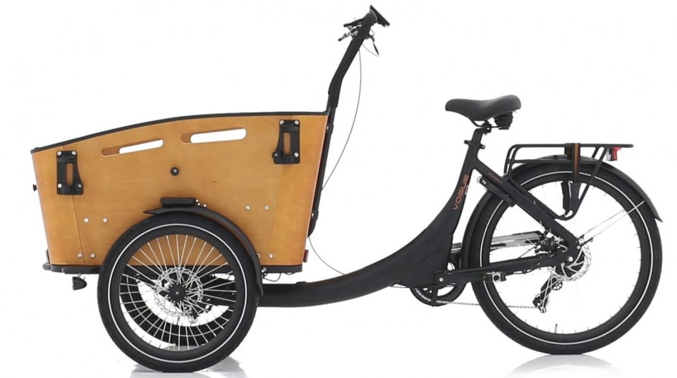 Vogue Superior 3 elektrische driewieler bakfiets - mat zwart/bruin