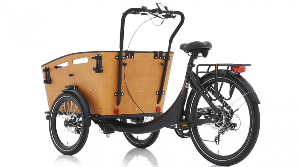 Vogue Superior 3 elektrische driewieler bakfiets - mat zwart/bruin