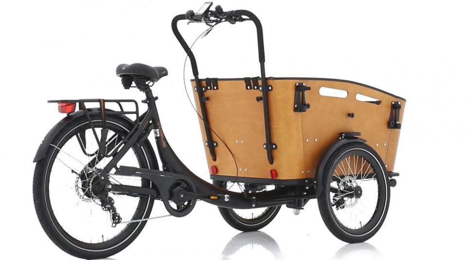 Vogue Superior 3 elektrische driewieler bakfiets - mat zwart/bruin