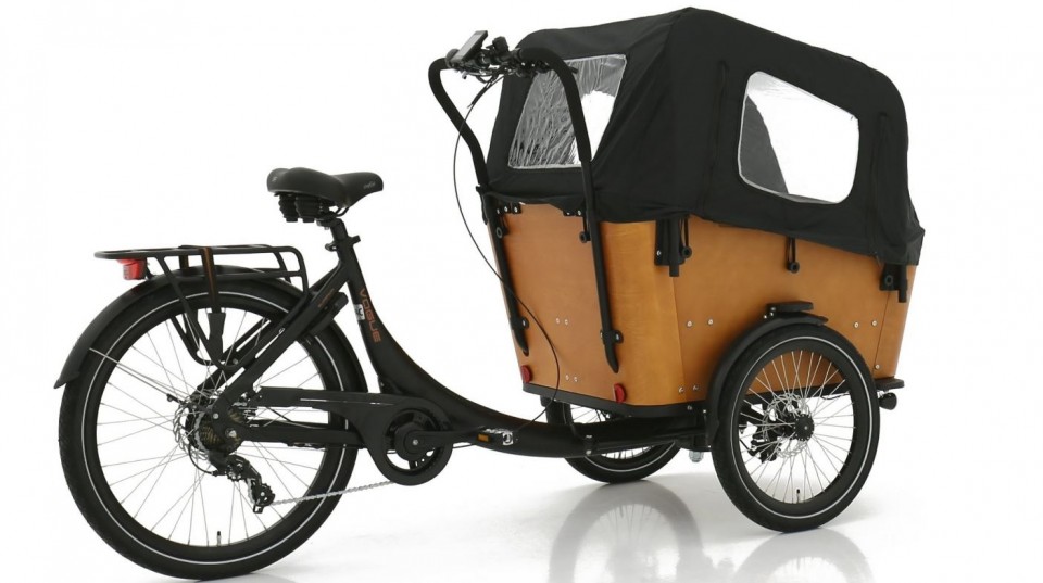 Vogue Superior 3 elektrische driewieler bakfiets - mat zwart/bruin