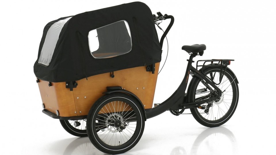 Vogue Superior 3 elektrische driewieler bakfiets - mat zwart/bruin