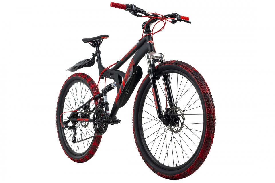 Qivelo Fully Bliss Pro 26 - zwart/rood - jongens mountainbike