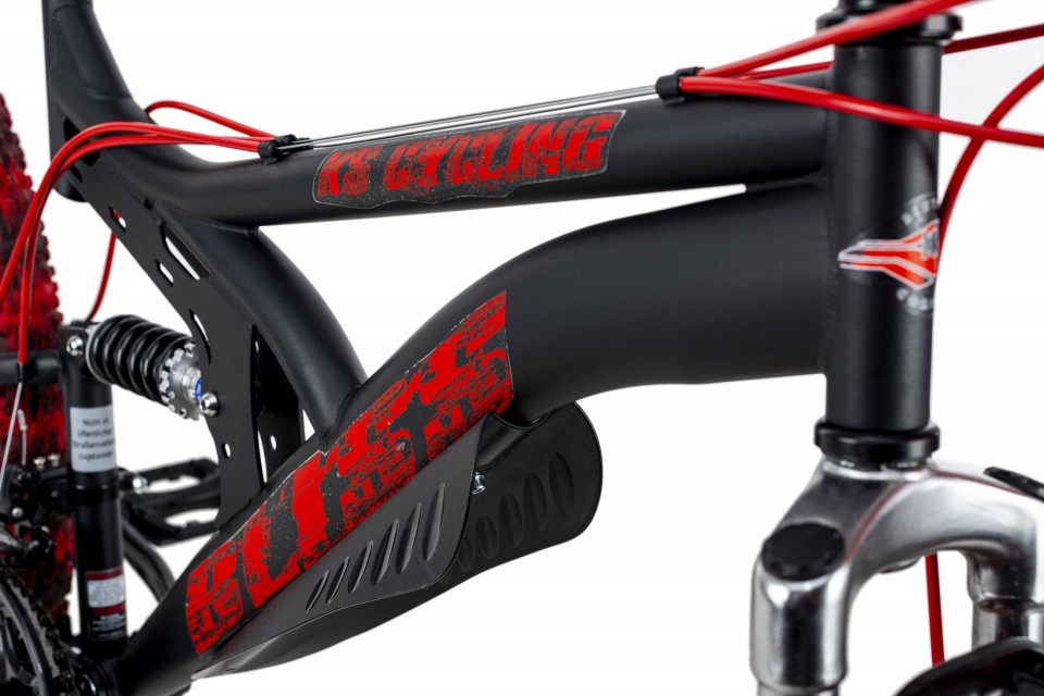 Qivelo Fully Bliss Pro 26 - zwart/rood - jongens mountainbike
