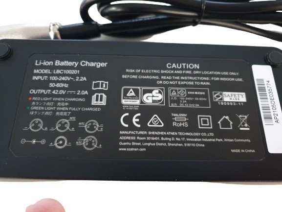 Accu oplader 36V / 2.0Ah 5 pin (113-3-c) 