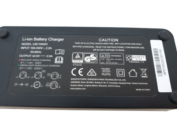 Accu oplader 36V/2AH Contra Pin (Dun) (113-4-B) 