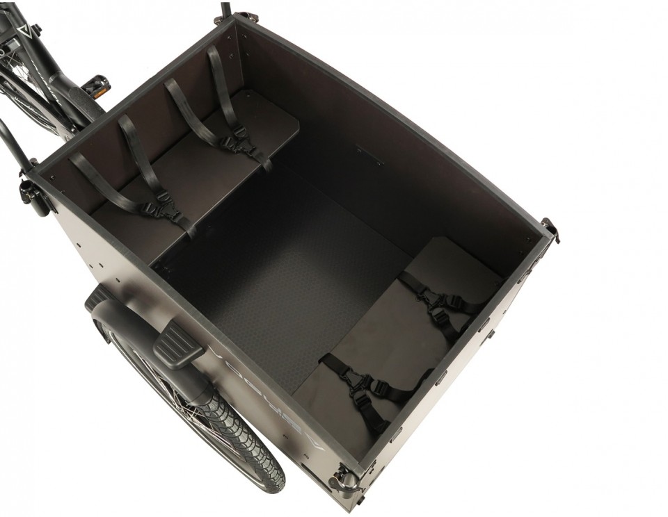 Vogue Journey elektrische bakfiets - mat zwart/zwart