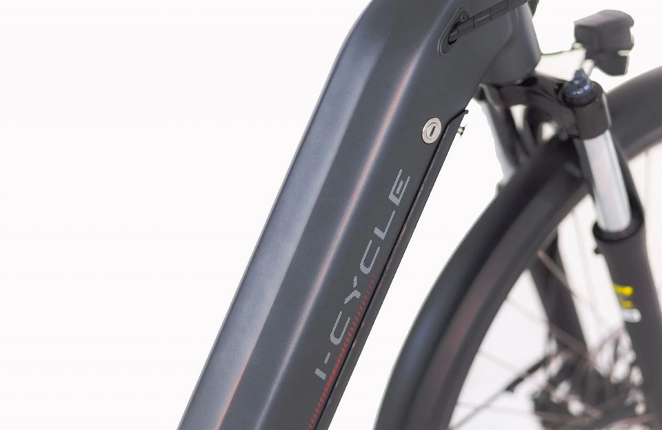 Icycle Vibe 2.0 - mat grijs/blauw - elektrische damesfiets