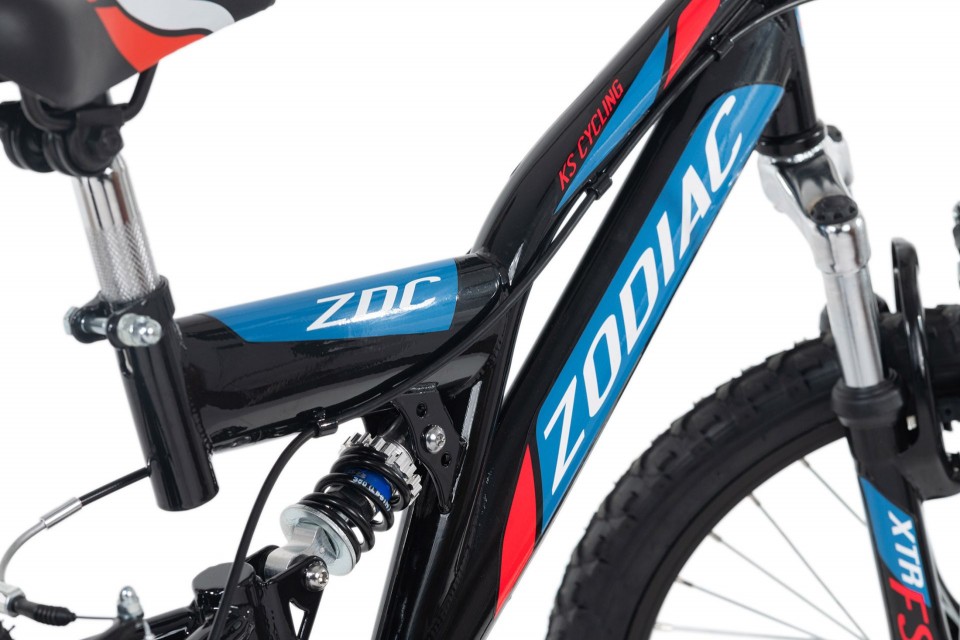 Qivelo Fully 20 Zodiac - zwart/rood - jongens mountainbike