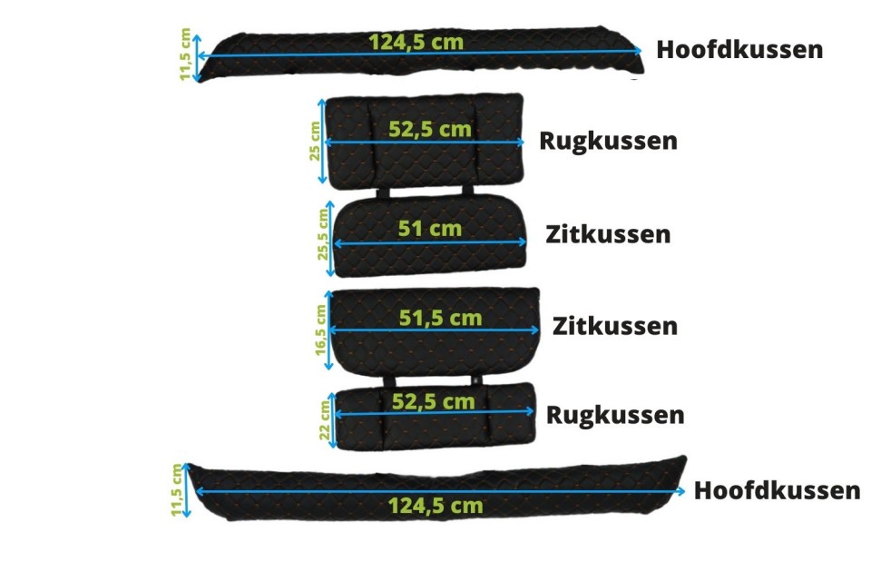 Bakfiets kussens - model 2 - Geschikt voor de Carry 2, Superior 2, Curve 2 en de Curve 2 DR7
