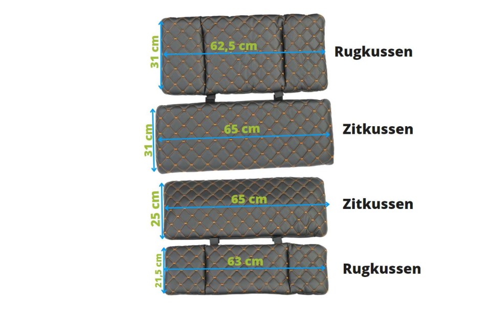 Bakfiets kussens - Model 1 - geschikt voor de Troy, Journey & Qivelo City