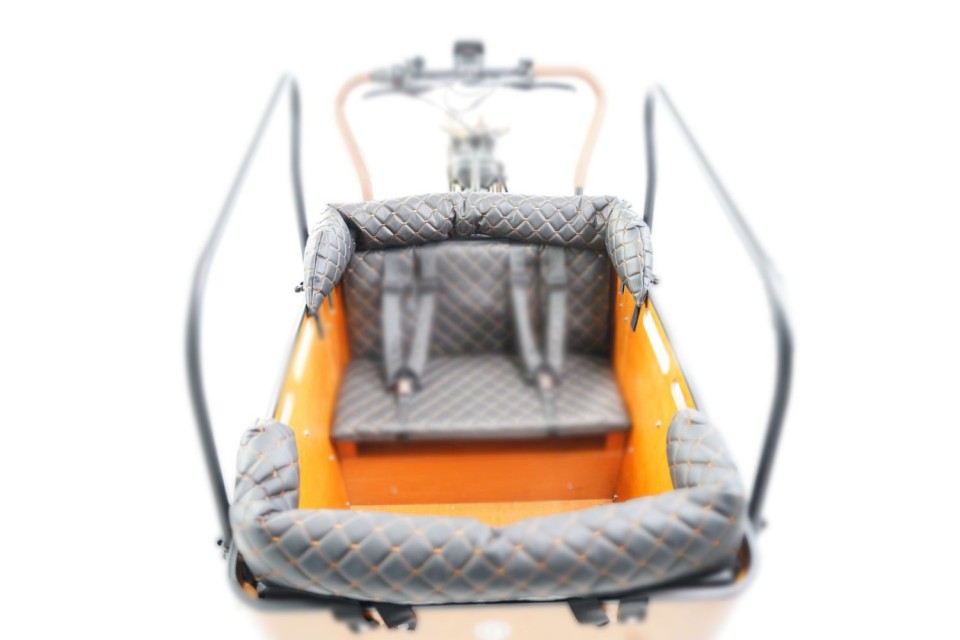 Bakfietskussens - Hoofdkussens - model 6 Leder - Zwart