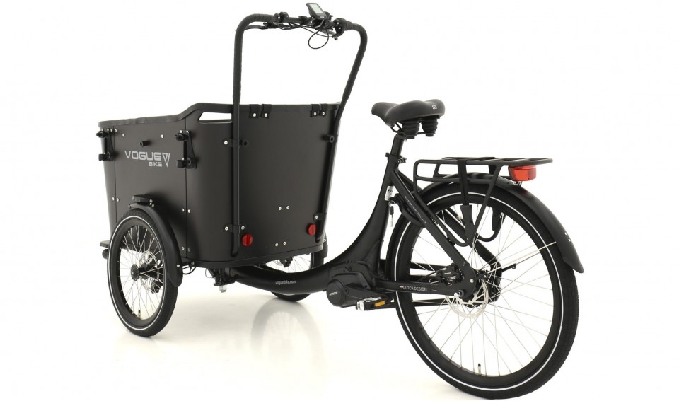 Vogue Superior 3 Deluxe - elektrische driewieler bakfiets - mat zwart/zwart
