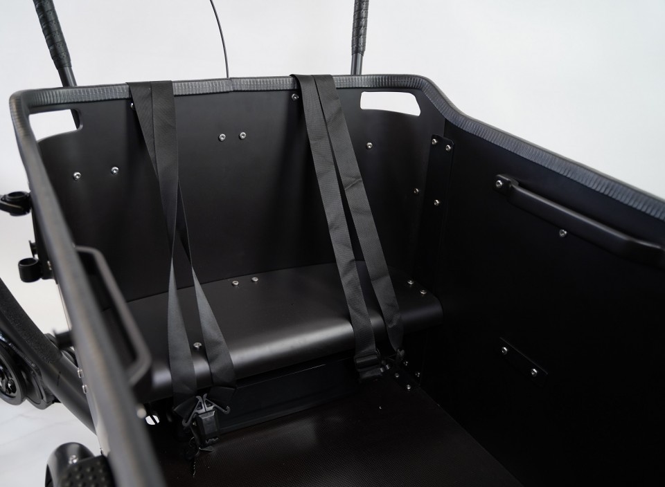 Qivelo N8 - elektrische driewieler bakfiets - mat zwart/zwart