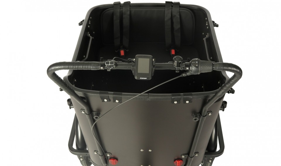 Vogue Avenger elektrische driewieler bakfiets - mat zwart/zwart