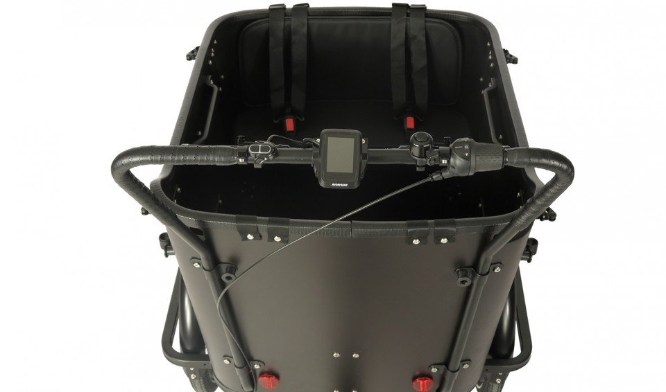 Qivelo Ananda Curve elektrische driewieler bakfiets - mat zwart/zwart