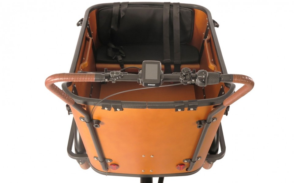 Qivelo Ananda Curve - elektrische driewieler bakfiets - mat zwart/bruin