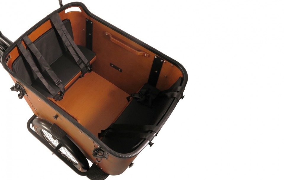 Qivelo Ananda Curve - elektrische driewieler bakfiets - mat zwart/bruin