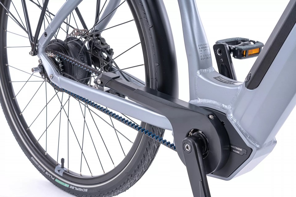 Levit Calvia 3 - mat blauw/grijs - elektrische damesfiets