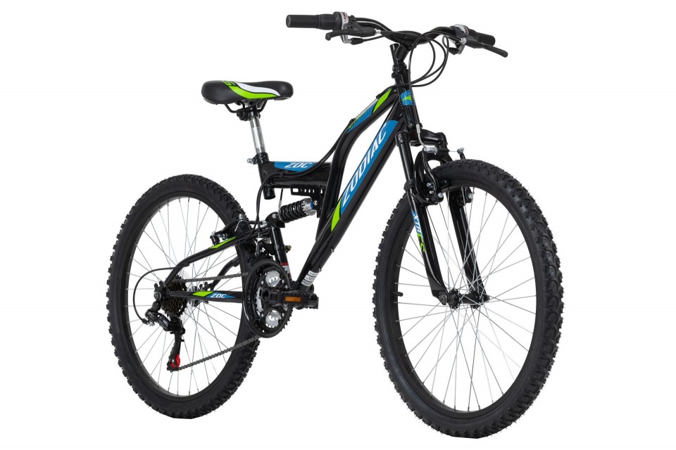 Qivelo Fully 24 Zodiac - zwart/groen - jongens mountainbike