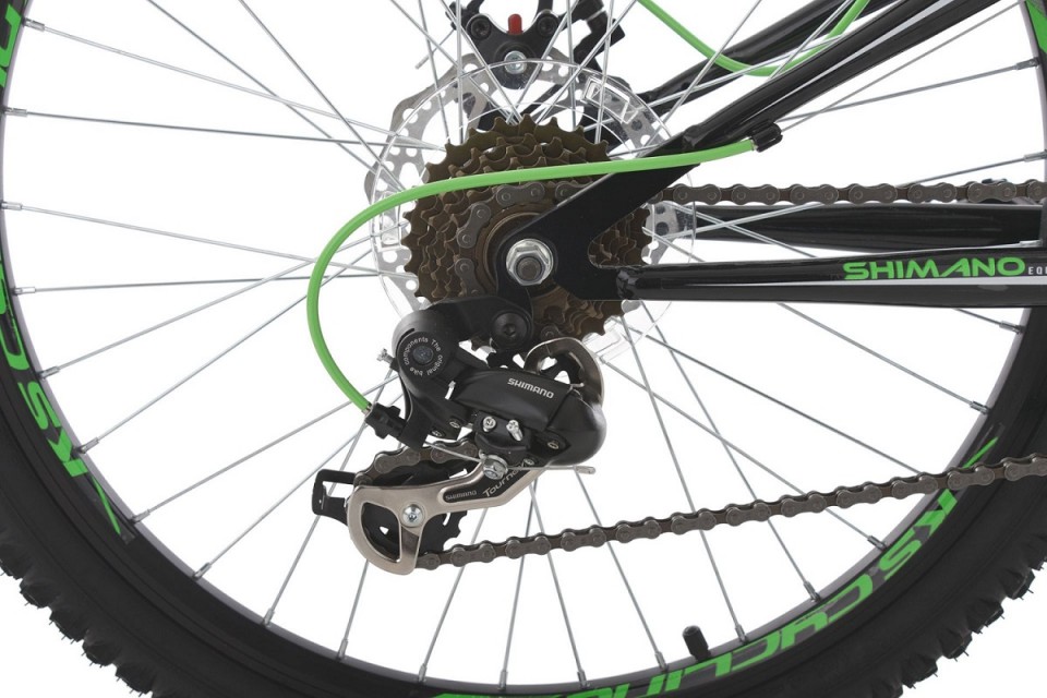 Qivelo Fully Track 24 - zwart/groen - jongens mountainbike