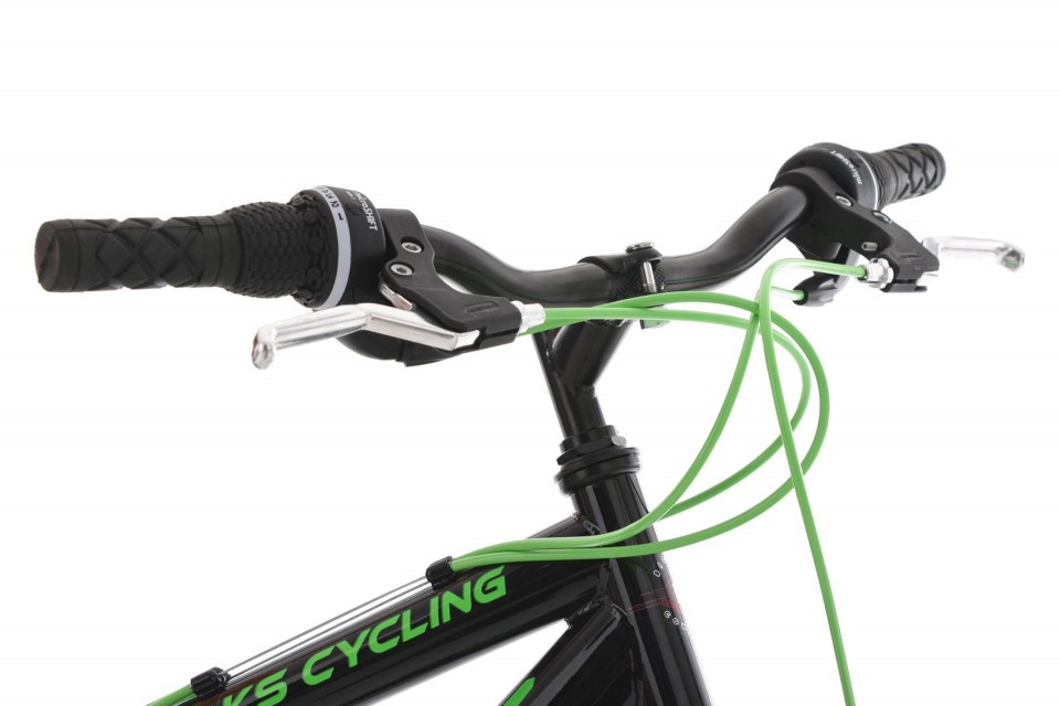 Qivelo Fully Track 24 - zwart/groen - jongens mountainbike