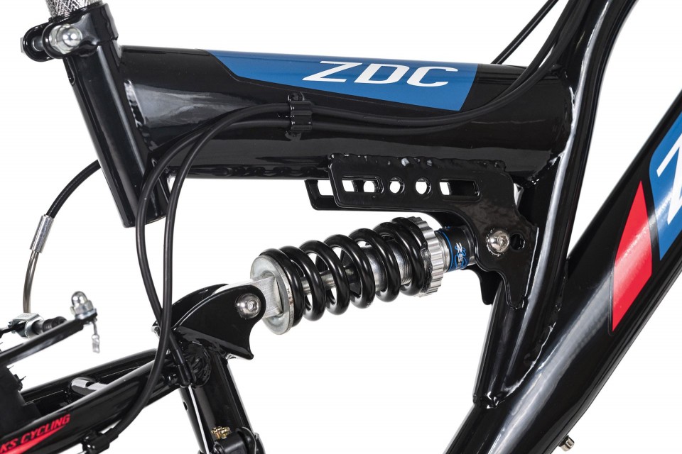 Qivelo Fully 24 Zodiac Plus - zwart/rood - jongens mountainbike