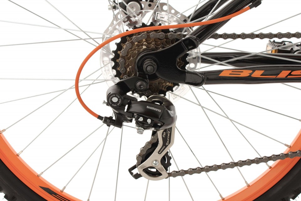 Qivelo Fully Bliss 26 - zwart/oranje - jongens mountainbike