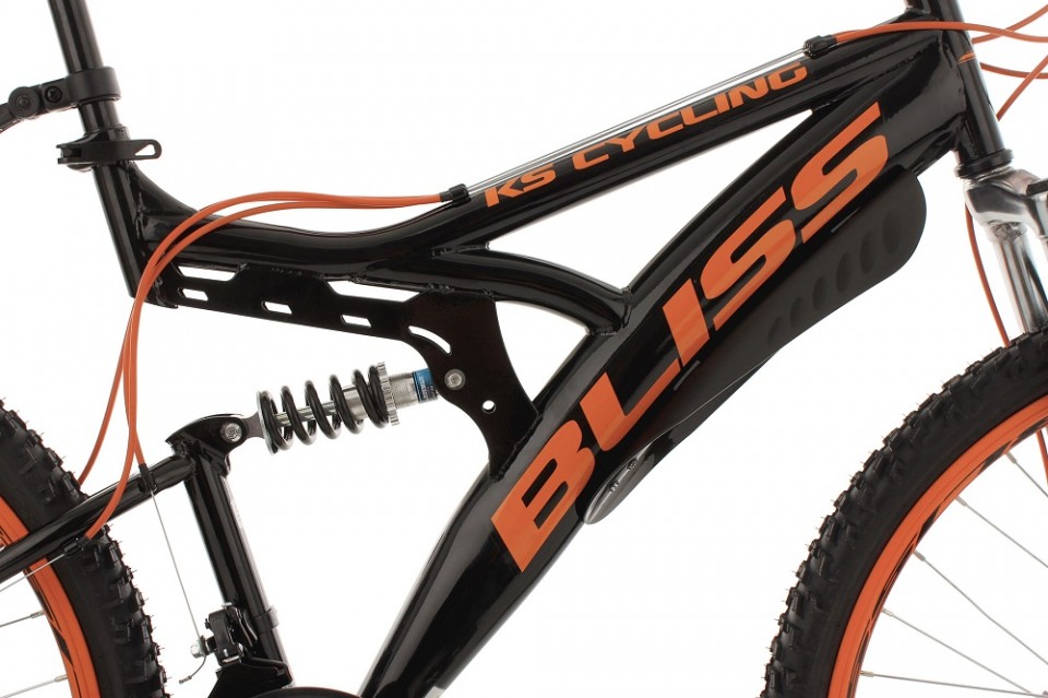 Qivelo Fully Bliss 26 - zwart/oranje - jongens mountainbike