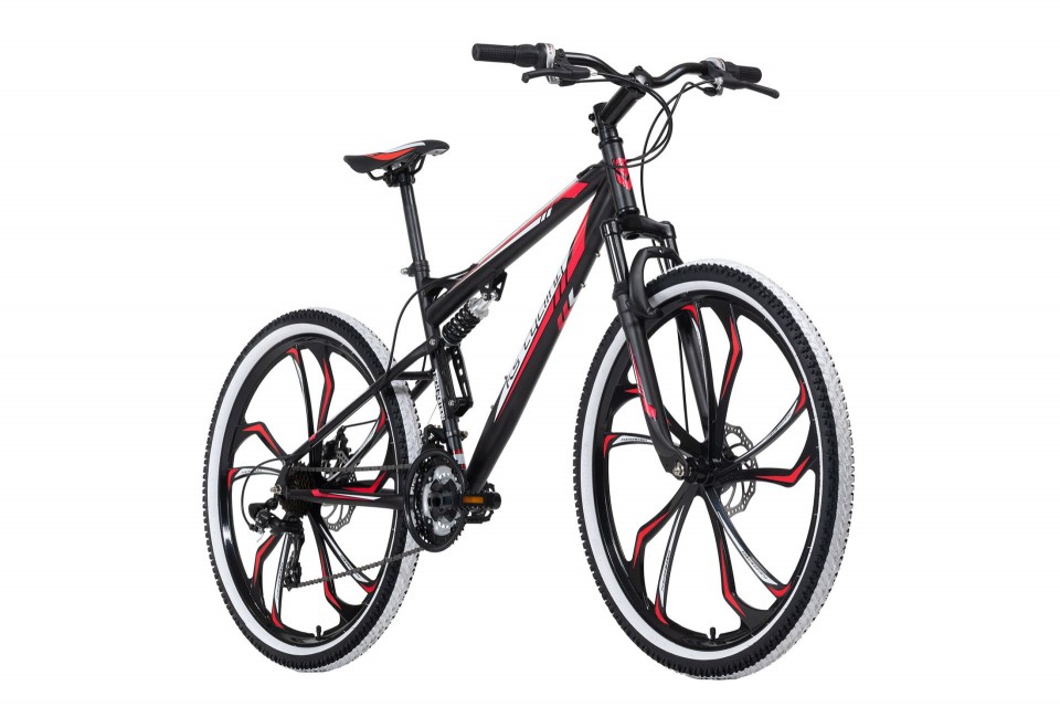 Qivelo Fully 27,5 Scrawler - zwart/rood - mountainbike