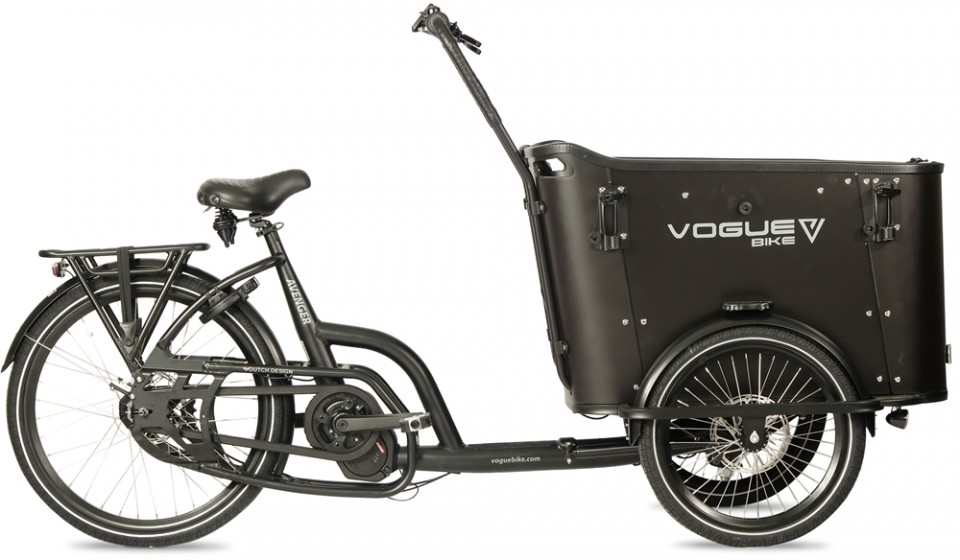 Vogue Avenger elektrische driewieler bakfiets - mat zwart/zwart