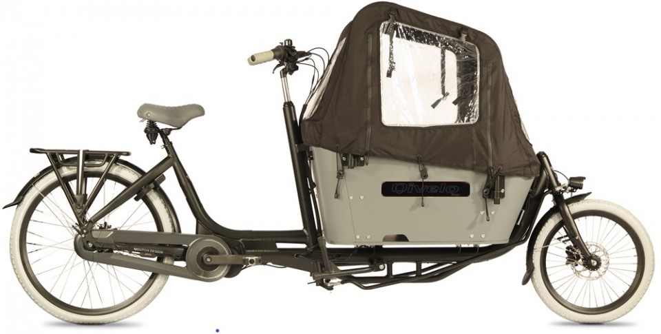 Qivelo Curve 2 540Wh - elektrische bakfiets - mat zwart/grijs