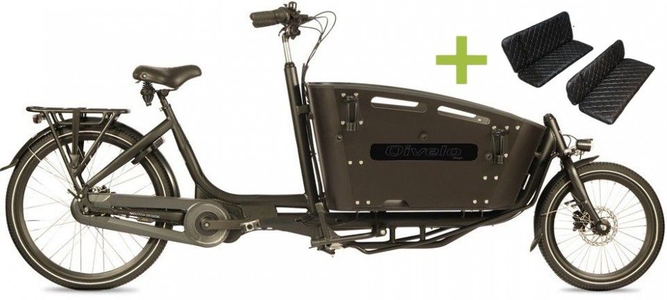 Qivelo Curve 2 540Wh - elektrische bakfiets - zwart/zwart