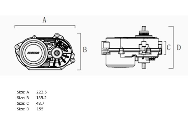 (223A5a) Motor Ananda M100 48 volt 120Nm