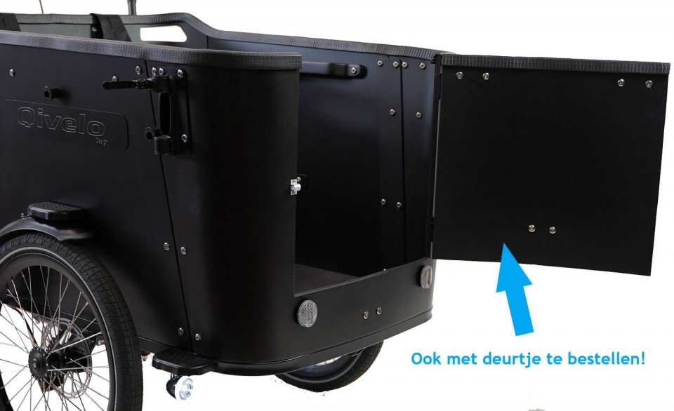 Qivelo Ananda Curve elektrische driewieler bakfiets - mat zwart/zwart