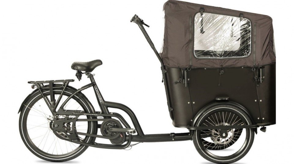 Qivelo Ananda Curve elektrische driewieler bakfiets - mat zwart/zwart