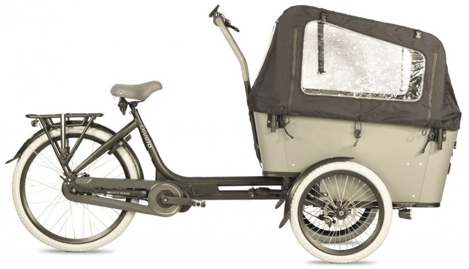 Qivelo Curve 3 540Wh - elektrische bakfiets - zwart/grijs