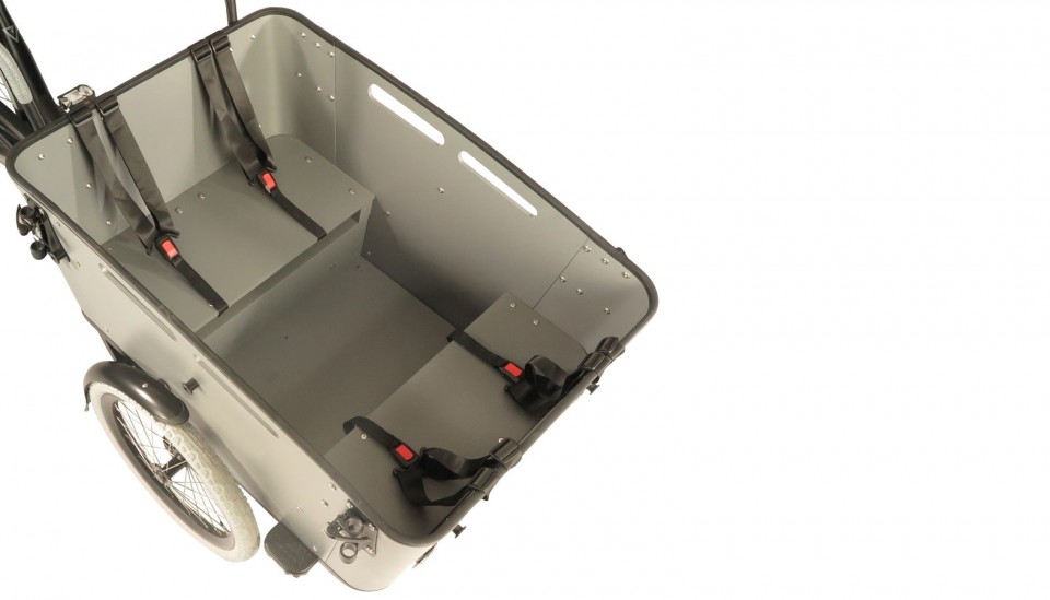 Qivelo Curve 3 540Wh - elektrische bakfiets - zwart/grijs