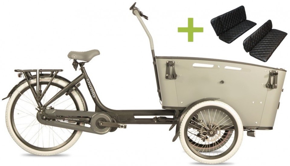 Qivelo Curve 3 540Wh - elektrische bakfiets - zwart/grijs