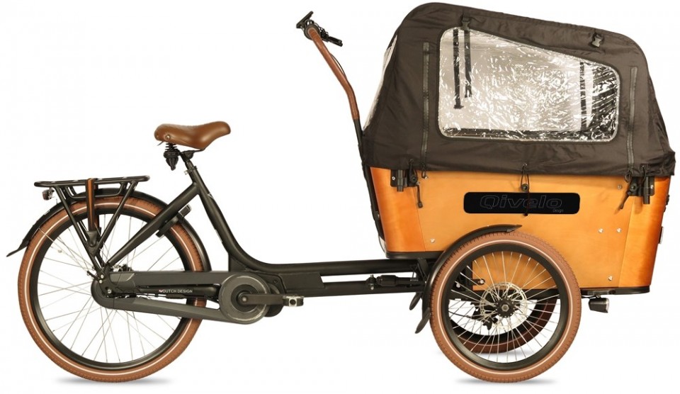 Qivelo Curve 3 540Wh - elektrische bakfiets - zwart/bruin