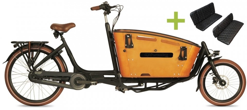 Qivelo Curve 2 540Wh - elektrische bakfiets - zwart/bruin