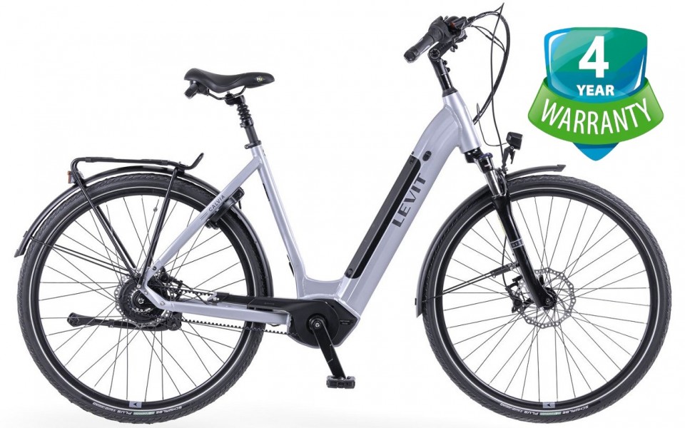 Levit Calvia 3 - mat blauw/grijs - elektrische damesfiets