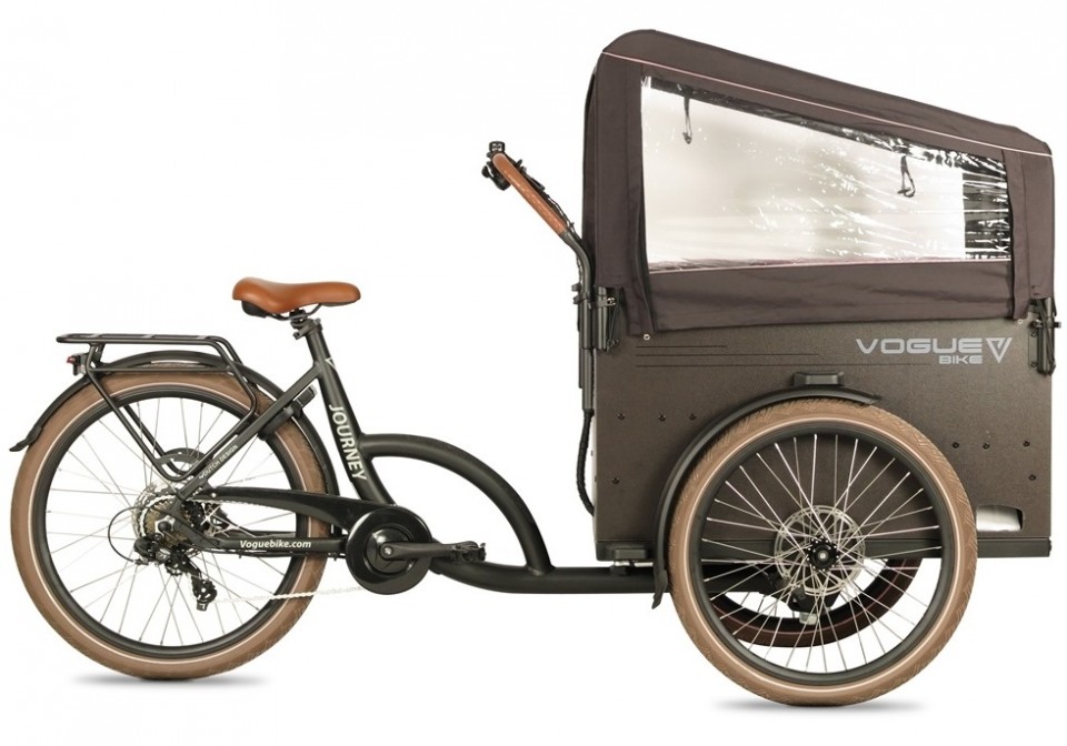 Vogue Journey S - elektrische bakfiets - mat zwart/bruin
