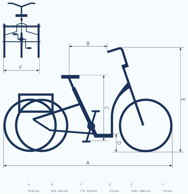 Pfautec Tamo - mat blauwgrijs - driewieler