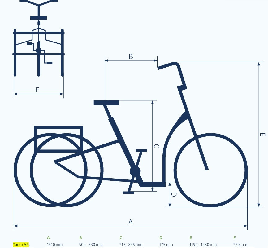 Pfautec Tamo AP - mat blauwgrijs - elektrische driewieler