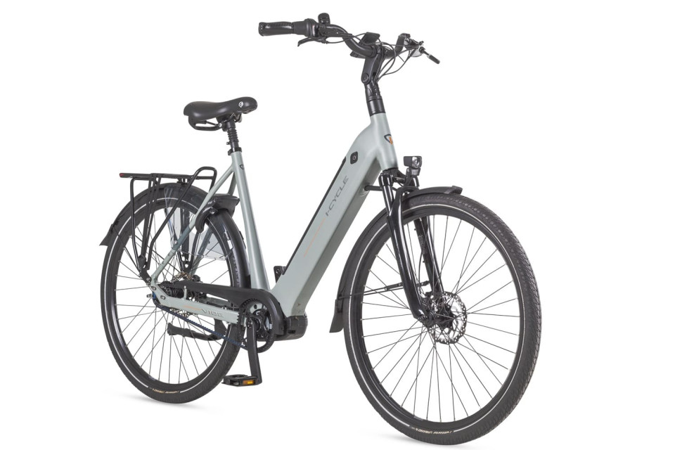 Icycle Vibe Belt - mat groen/grijs - elektrische damesfiets