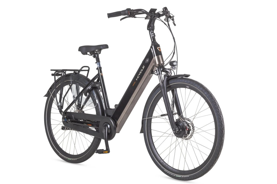 Icycle Vibe FHM - glanzend zwart - elektrische damesfiets