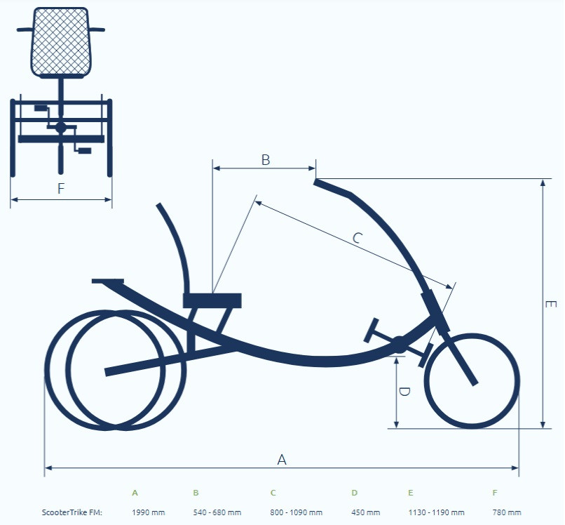 Pfautec Scootertrike FM - mat brons/goud - elektrische driewieler
